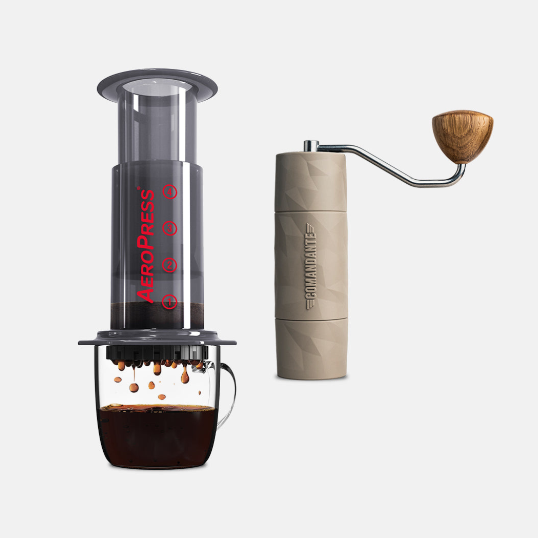 Comandante X25 Trailmaster Dune and Aeropress Original Bundle - Wilby's  Coffee Co.