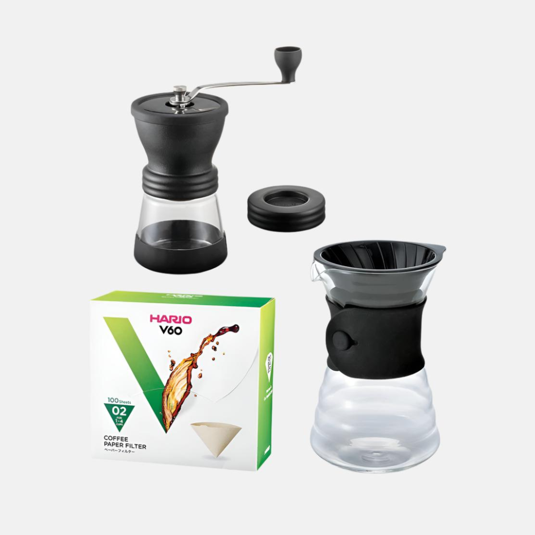 Hario Skerton N and V60 Drip Decanter Starter Kit