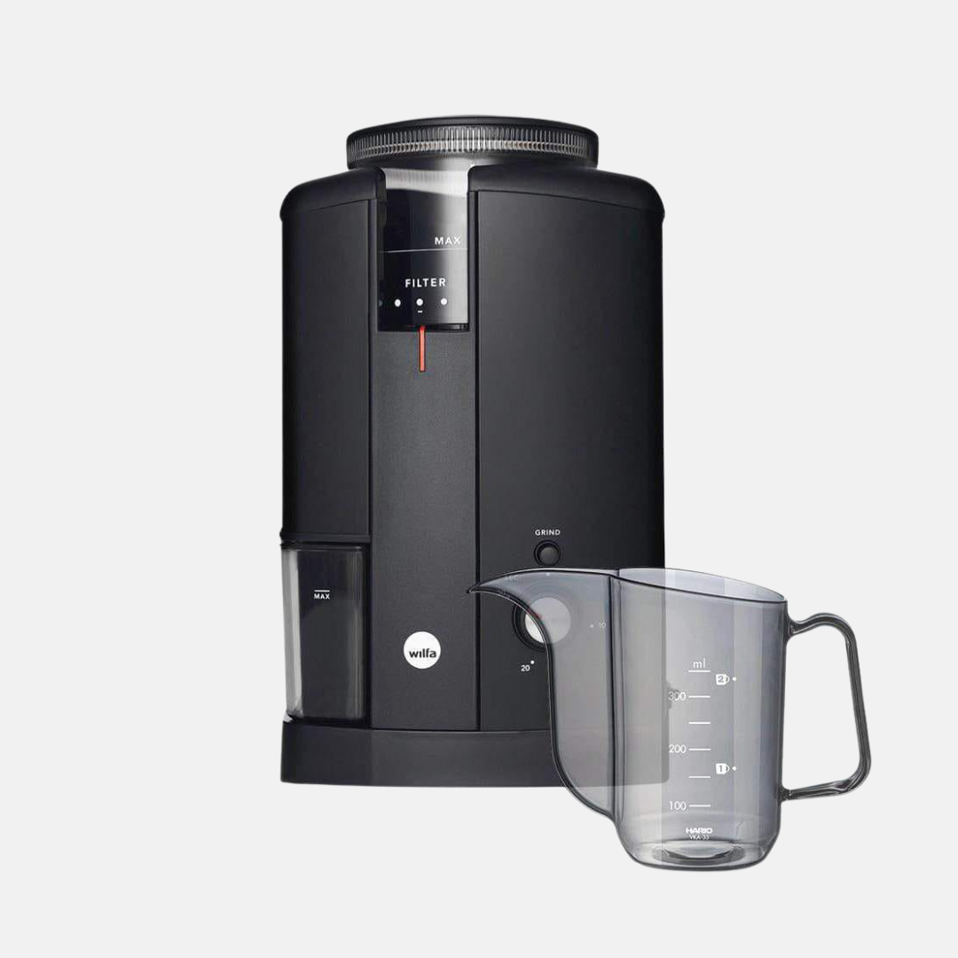 Wilfa Svart Aroma Precision Coffee Grinder (Black) + Hario Drip Kettle Air