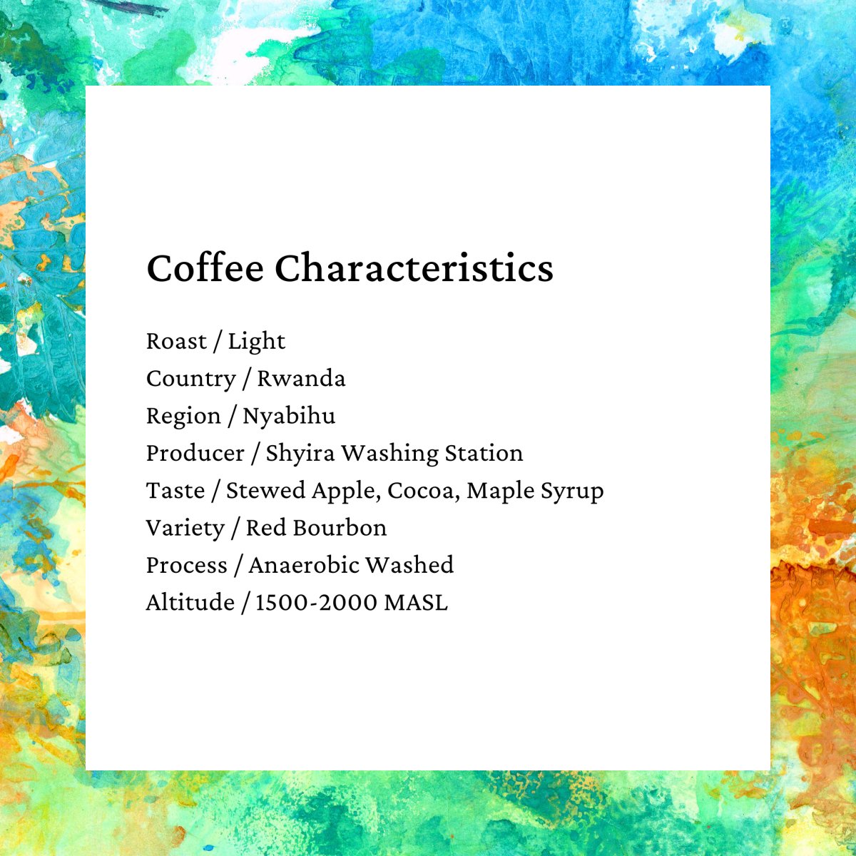 Rwanda - Shyira II (Anaerobic Washed) - Wilby's Coffee Co.